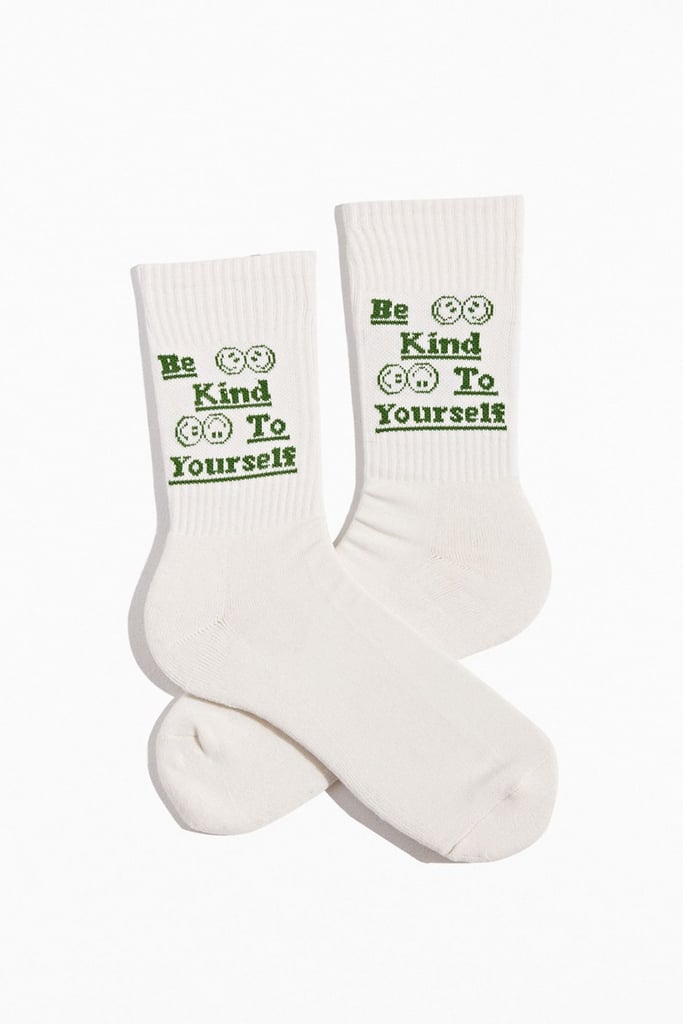 For the Person Who Always Wants to Be Cosy: Be Kind To Yourself Crew Sock