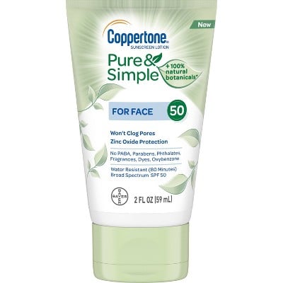 Coppertone Pure and Simple Botanicals Faces Sunscreen Lotion SPF 50