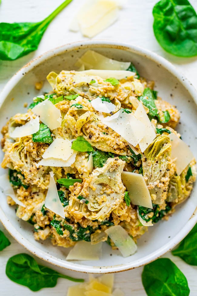 Spinach and Artichoke Quinoa Salad | Vegetarian Low-Carb Recipes | POPSUGAR Fitness Photo 14