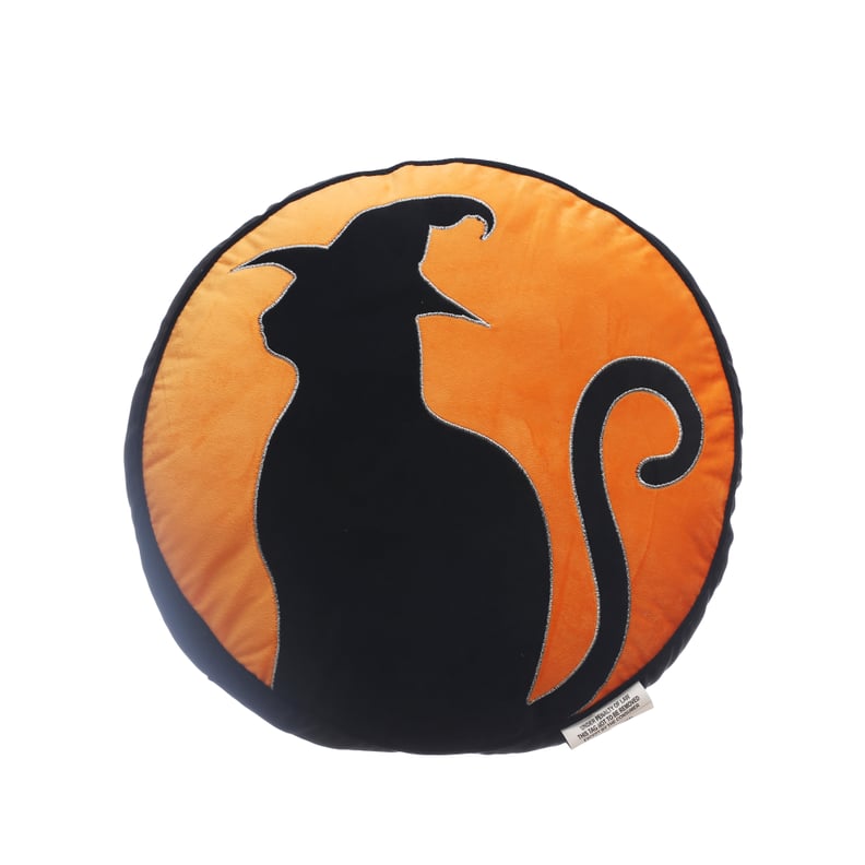 Michaels Halloween Decor: Black Cat Round Pillow by Ashland