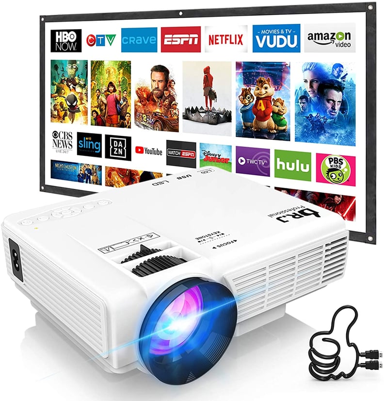 Outdoor Projector with Screen: DRJ 7500Lumens Mini Projector