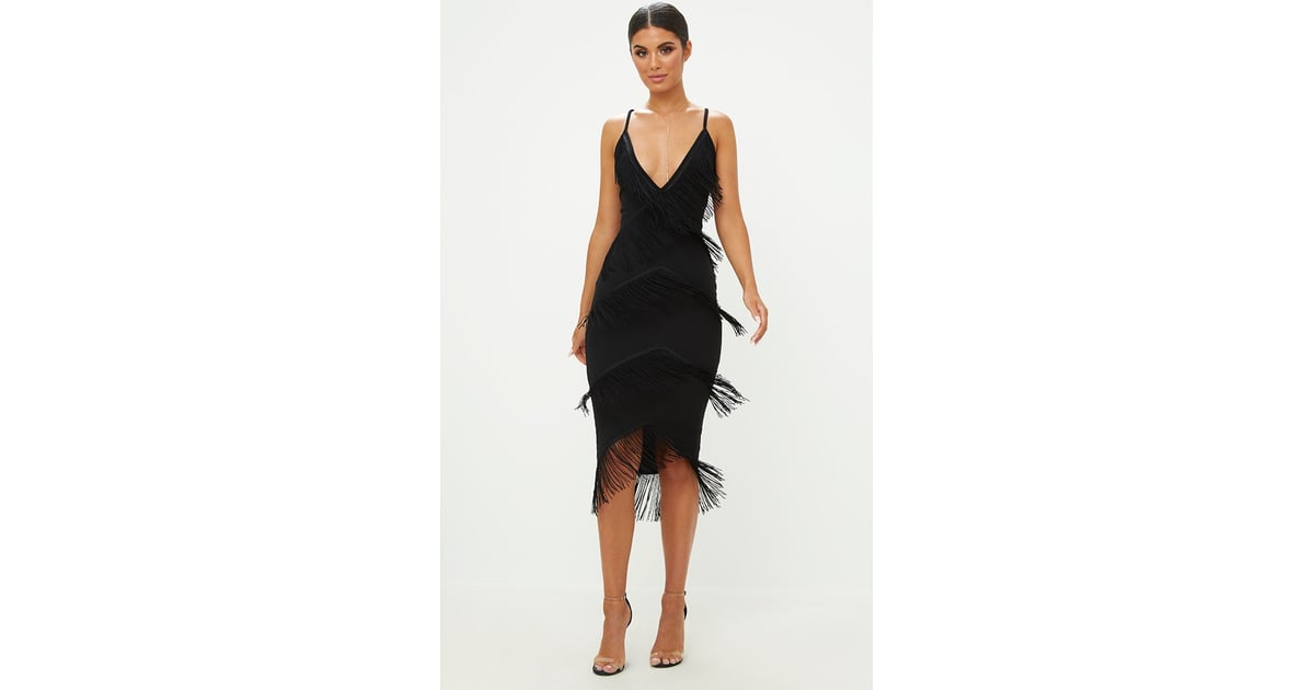 Pretty little thing black strappy best sale dress