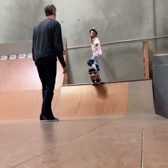 Tony Hawk Helps Daughter Overcome Fear of Dropping In