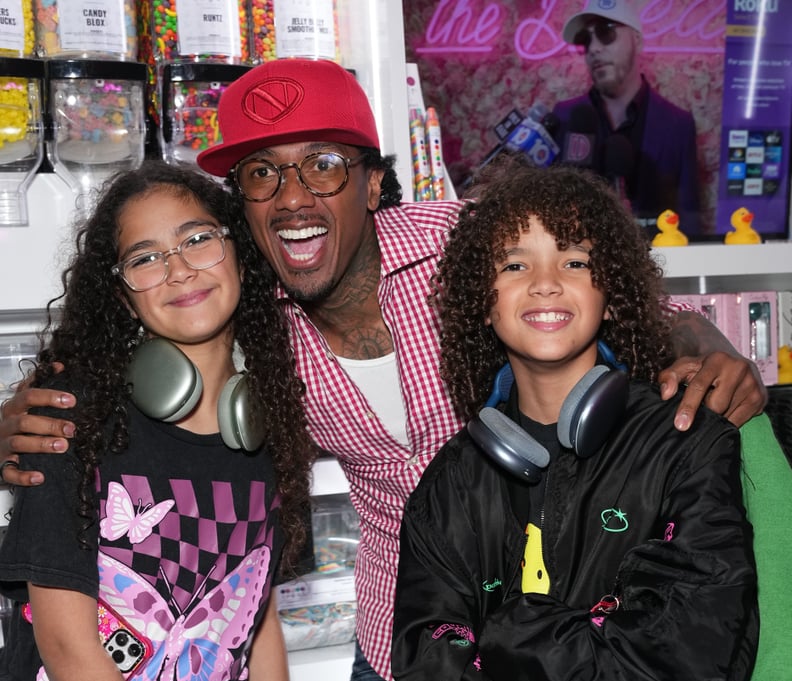 Nick Cannon and Twins Monroe and Moroccan Attend Sugar Factory Grand Opening