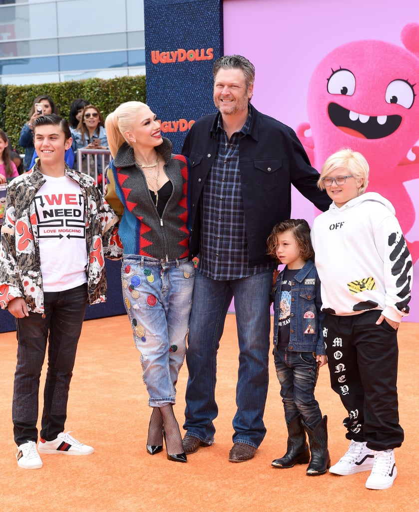 Pictured: Kingston Rossdale, Gwen Stefani, Blake Shelton, Apollo Rossdale, and Zuma Rossdale