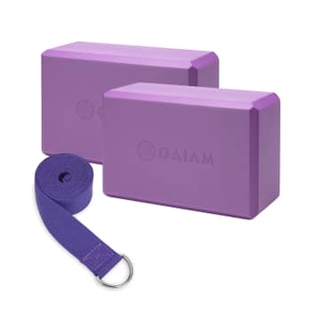 Gaiam Yoga Block-Strap Combo in Black