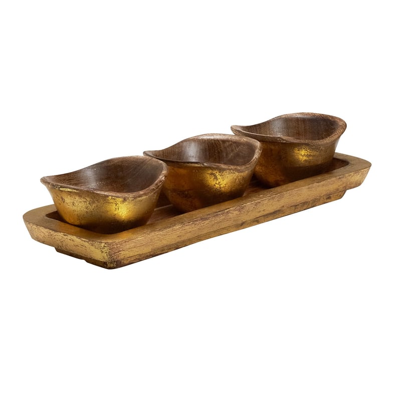 Golden Mango Wood Bowl Set