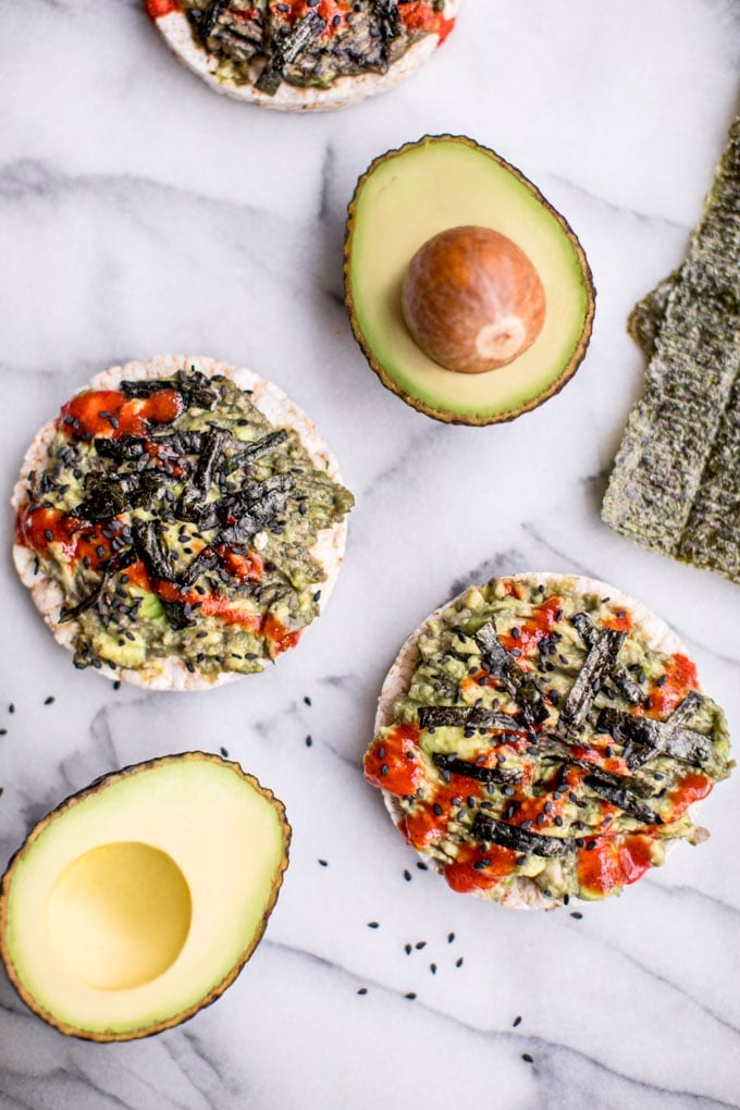 Japanese-Style Rice Cakes With Avocado