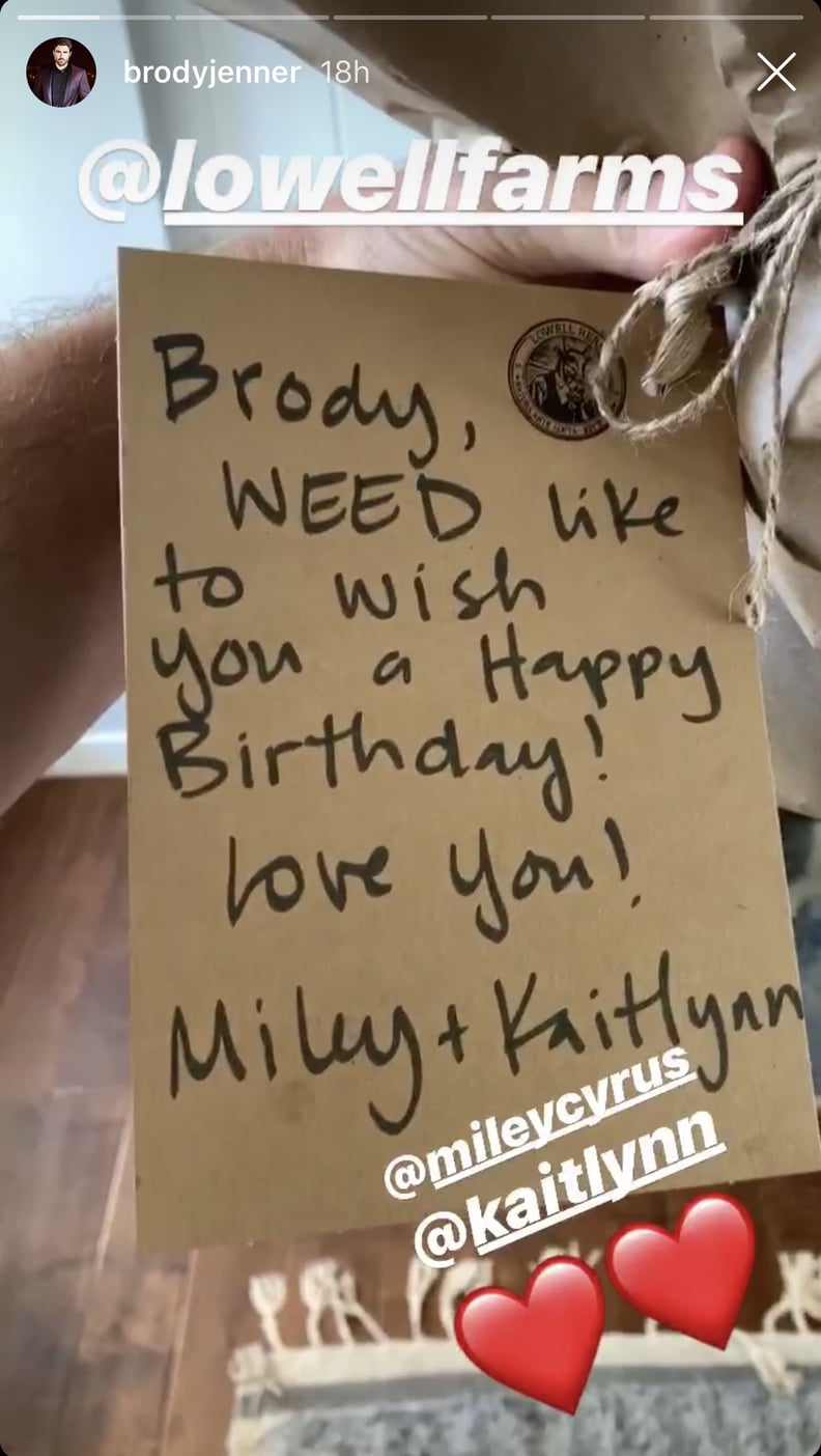 Miley and Kaitlynn's Birthday Card to Brody