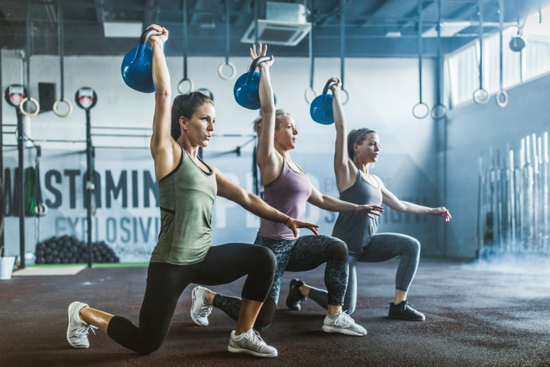 Lunge With Kettlebell Press