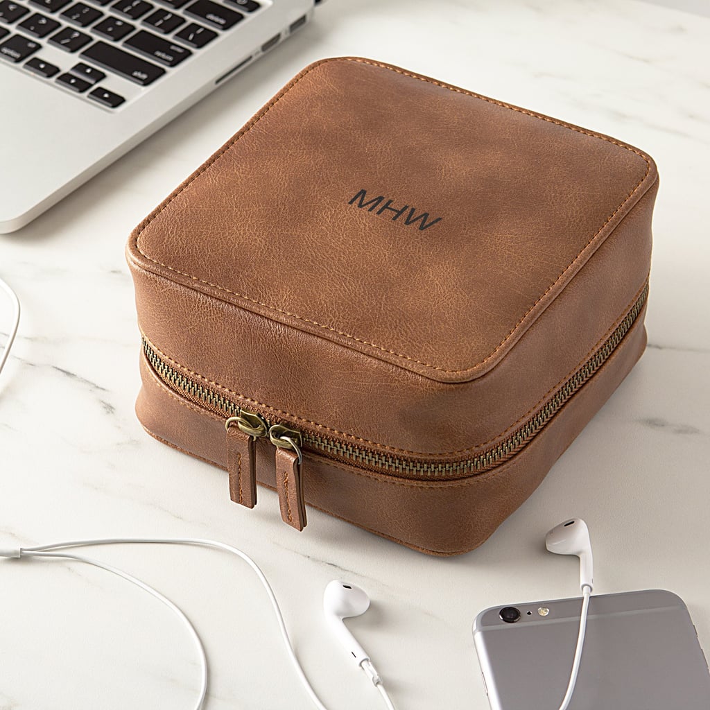Personalized Brown Travel Tech Case