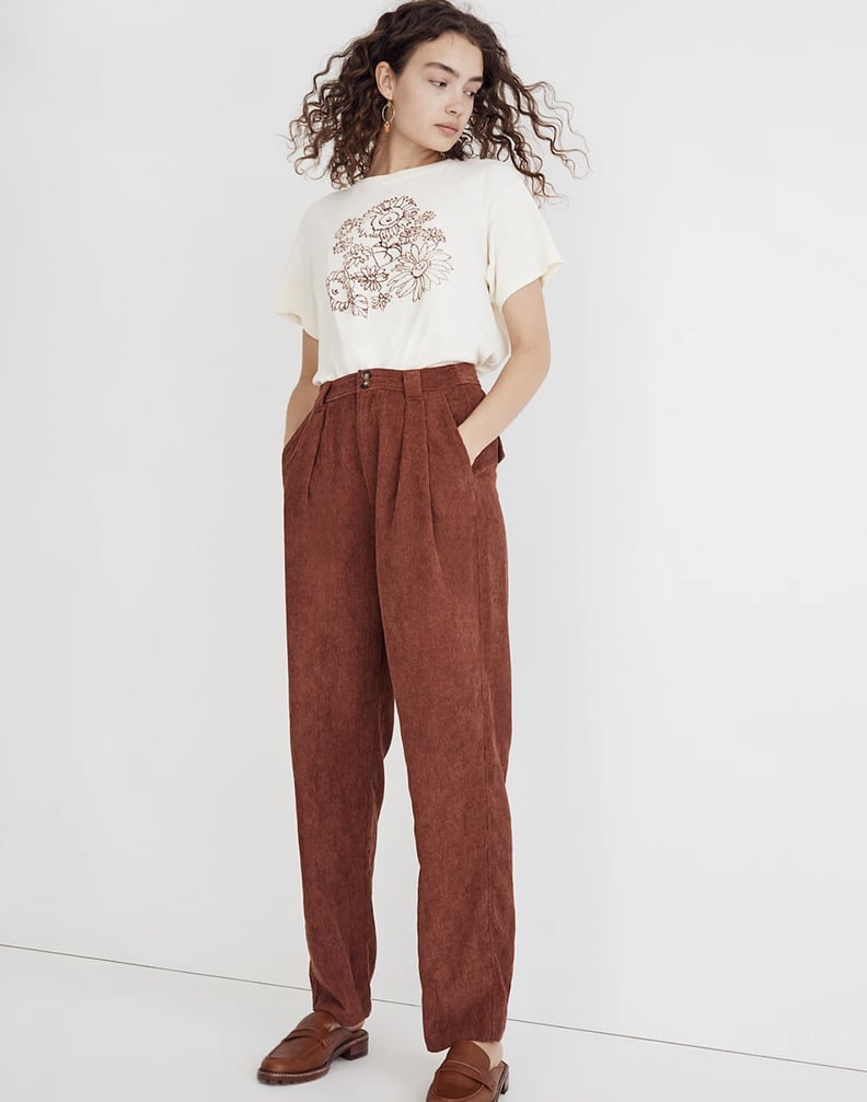 High Waist Corduroy Straight Leg Pants  Fashion pants, Shirt outfit women, Brown  pants outfit