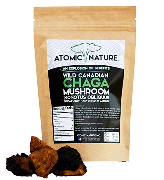 Atomic Nature Raw Organic Wild Chaga Mushroom Tea Chunks