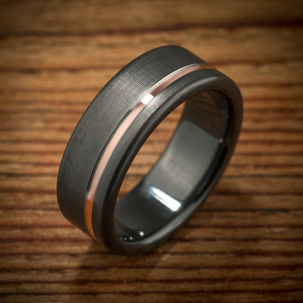 Rose Gold Black Zirconium Ring ($489)