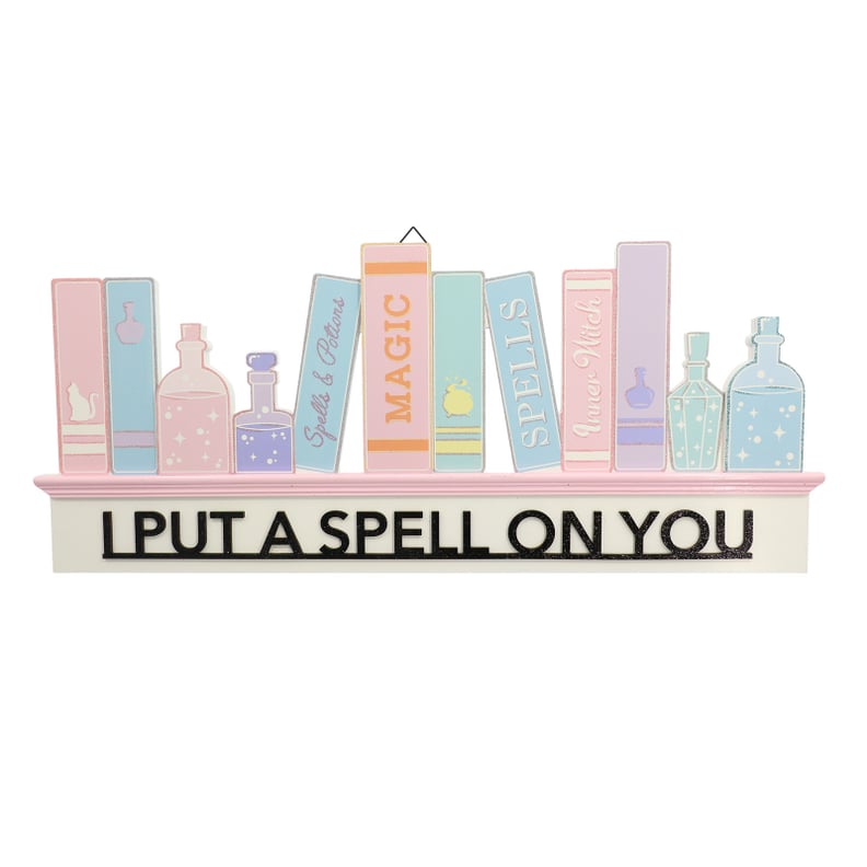 Michaels Halloween Decor: I Put a Spell on You Bookshelf Wall Sign by Ashland