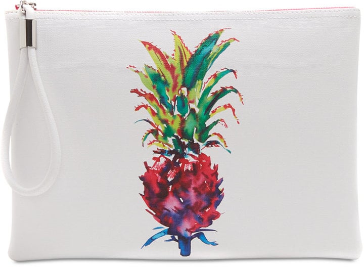 A white clutch with a statement print can brighten up a monochrome outfit.
Vince Camuto Maro Pineapple Medium Clutch ($68)