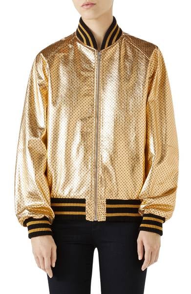gold flight jacket