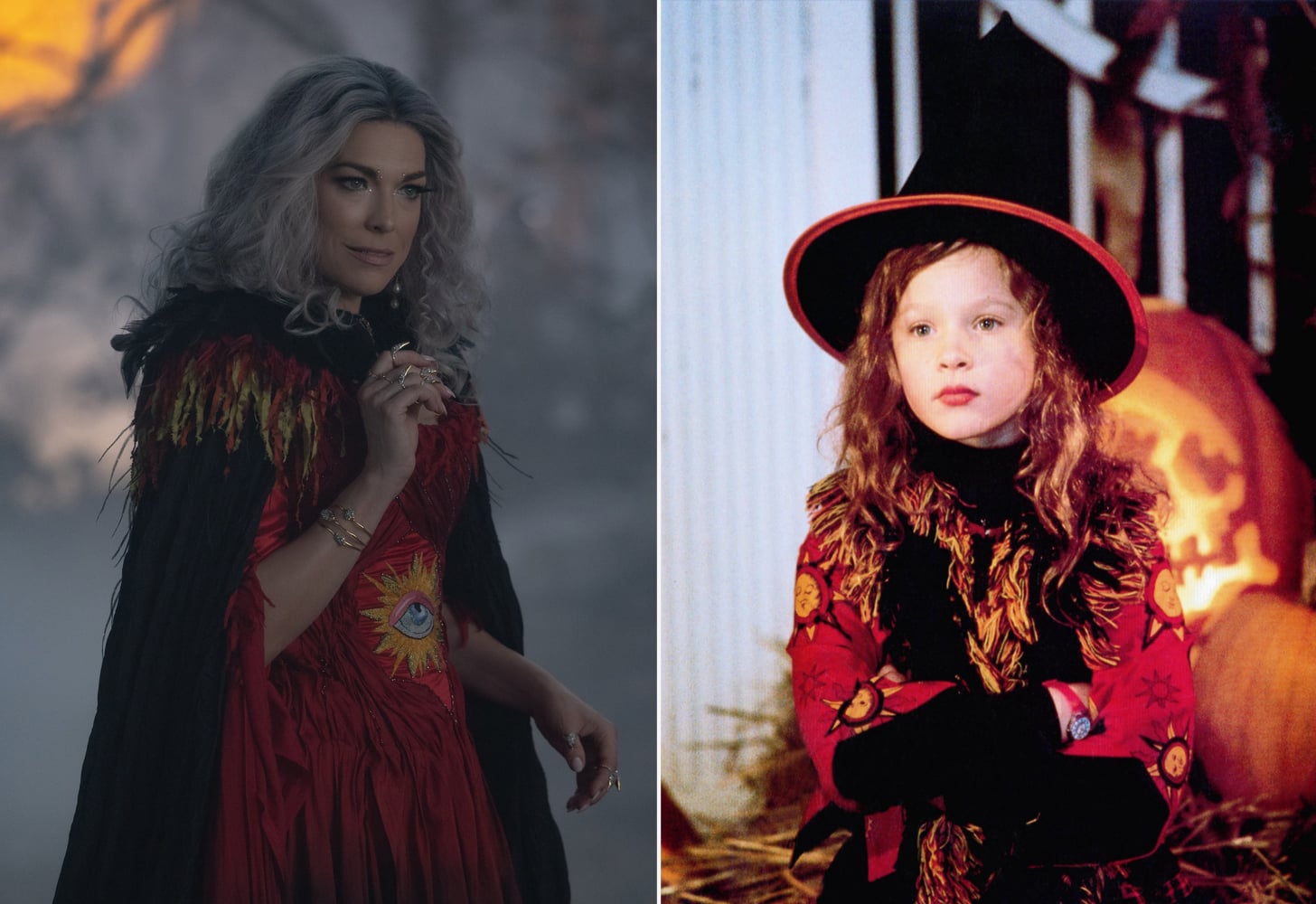 Left: Hannah Waddingham as the Witch Mother 