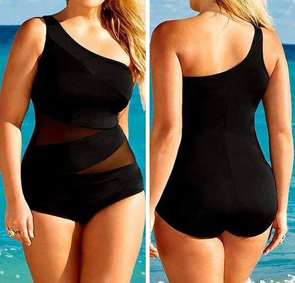 One-Shoulder Black Swimsuit