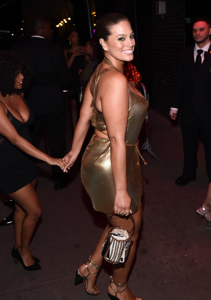 Ashley Graham Gold Dress at the 2019 Met Gala Afterparty