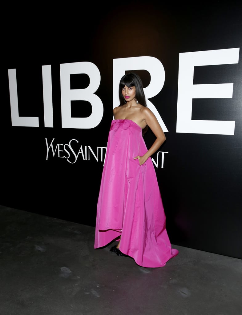 Jameela Jamil Wore Rochas Gown to the YSL Beauty LIBRE Launch