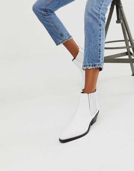 ASOS DESIGN Adelaide Leather Western Chelsea Boots
