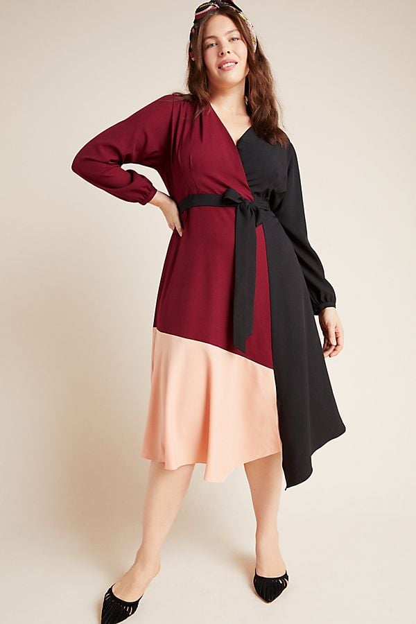 Hutch Rashida Colorblocked Midi Wrap Dress