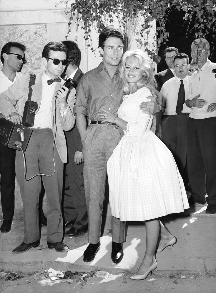 brigitte-bardot-wore-a-casual-gingham-dress-as-a-bride-brides-who-wore-casual-outfits-for