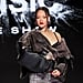 Rihanna Is Ready For the Super Bowl in a Crocodile Skirt With Double Leg Slits