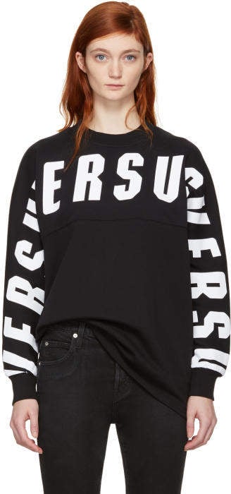 Versus Black Oversize Logo Sweatshirt