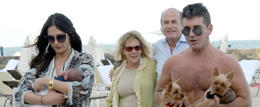 Simon Cowell and Lauren Silverman on the Beach After Birth