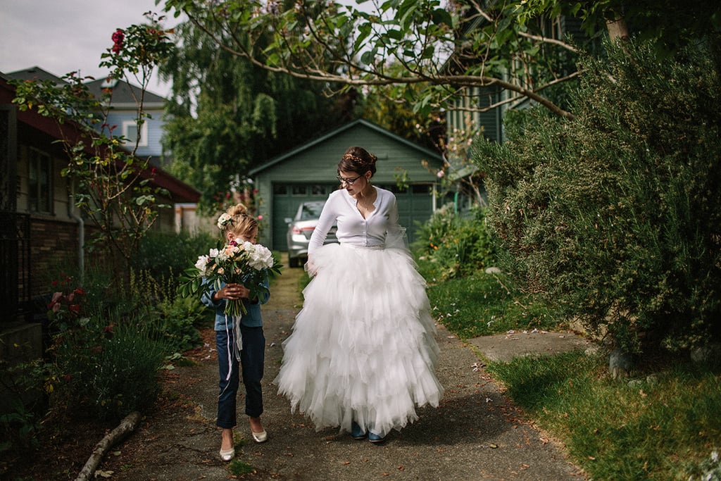 Little Girl Is Ring Bearer in Mom's Wedding