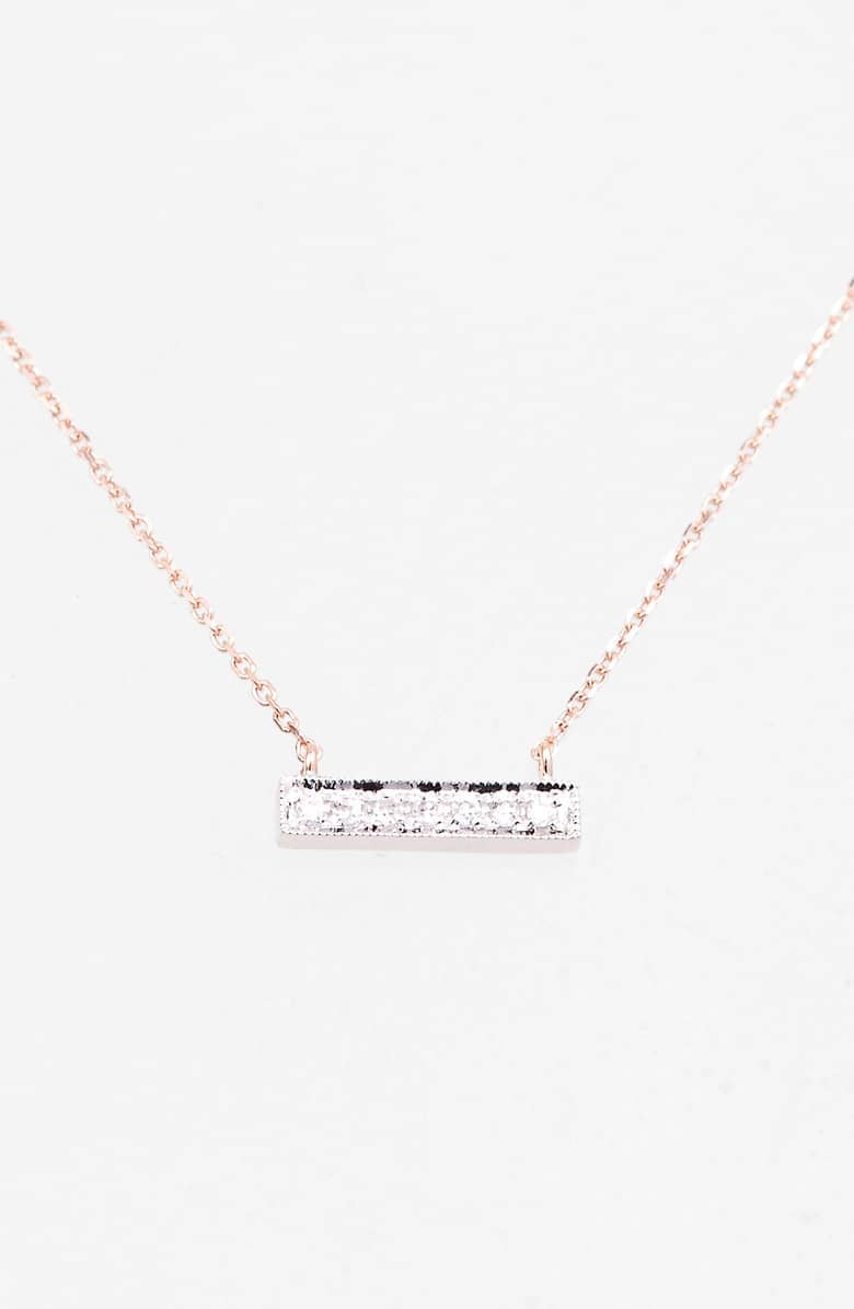 Dana Rebecca Designs Sylvie Rose Diamond Bar Pendant Necklace