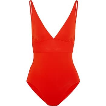 Kaia Gerber Orange One-Piece Swimsuit | POPSUGAR Fashion