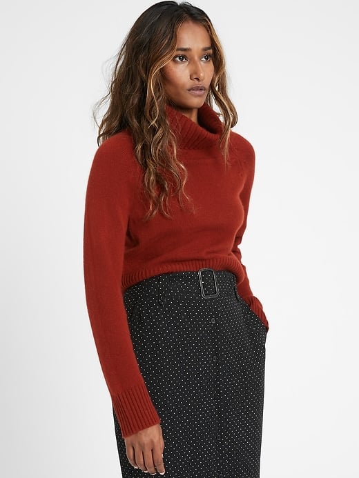 Red turtleneck sale cropped sweater