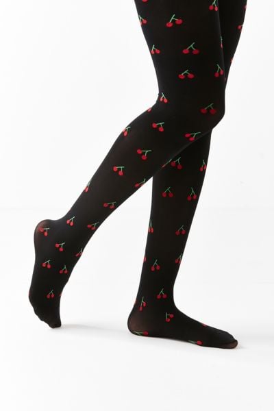 Out From Under Sheer Cherry Print Tight