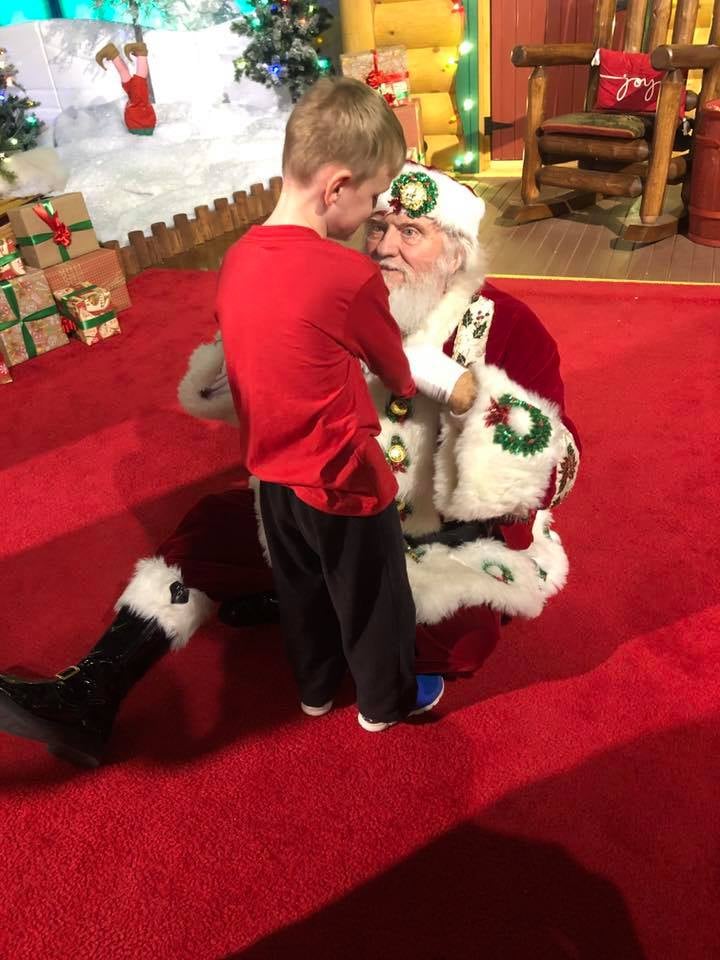 Santa Gets Down on Floor For Boy With Autism Who Is Blind