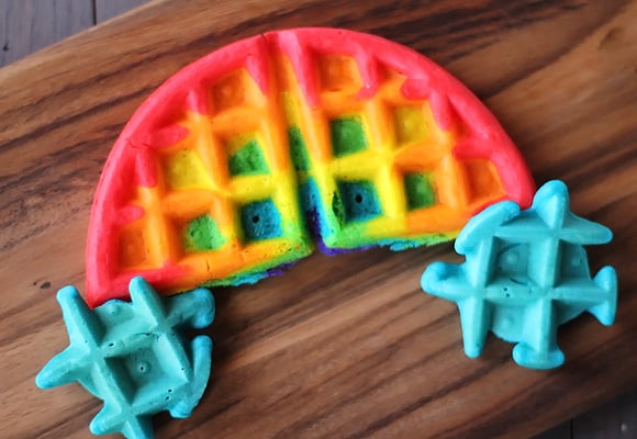 Rainbow Waffles