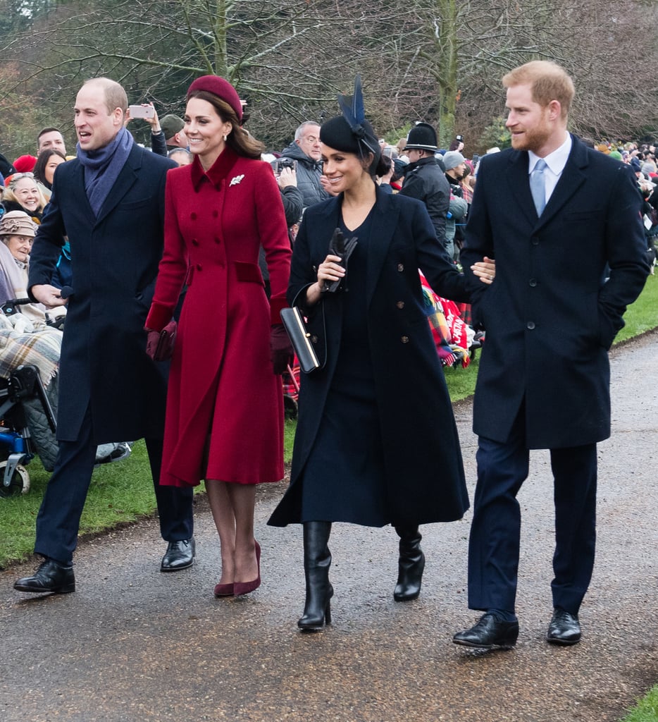 Kate Middleton Red Coat on Christmas Day 2018