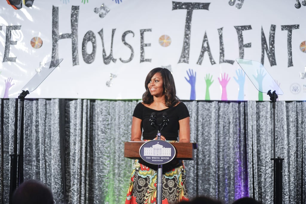 Michelle Obama Floral Skirt White House Talent Show 2016