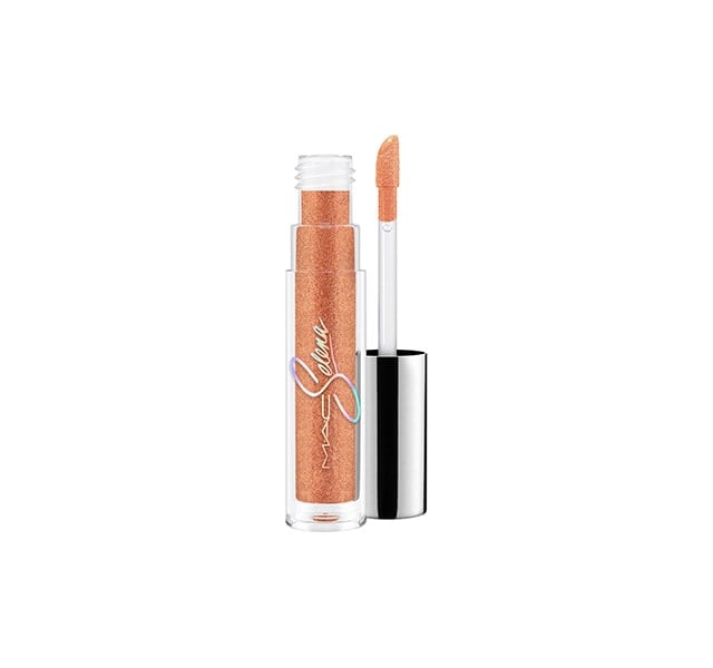 MAC Selena La Reina Lipglass in "Hey Dad Pizza!"