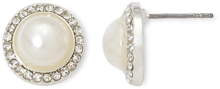 Vieste Rosa Vieste Rhinestones and Simulated Pearl Stud Earrings