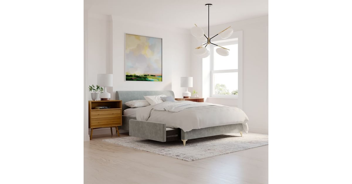Best Bed Frame With Drawers West Elm Andes Deco Upholstered Storage