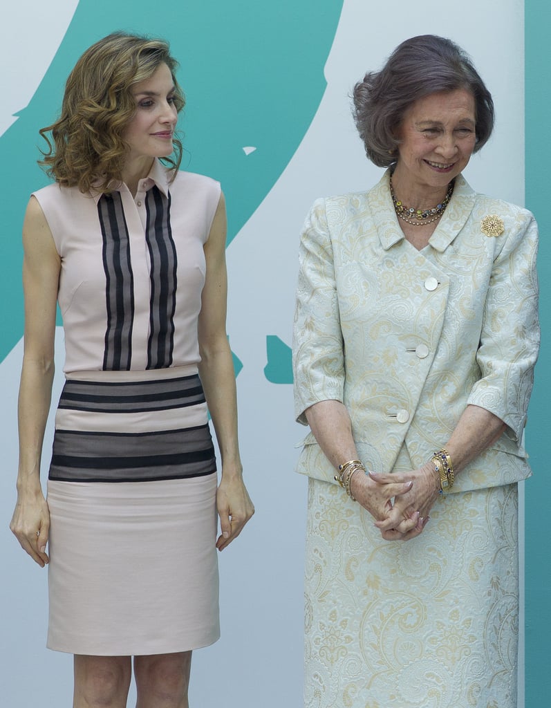 Queen Letizia's Pink Collared Dress June 2016