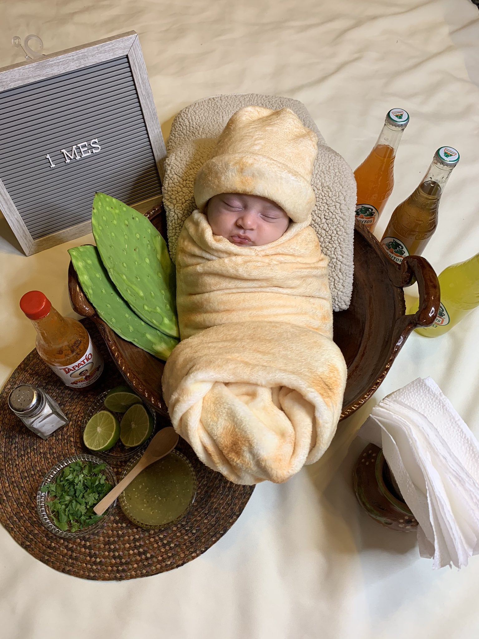 Mom Dresses 1 Month Old Baby Up as a Burrito POPSUGAR Family