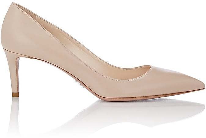 Prada Leather Pointed-Toe Pumps | Angelina Jolie Loves a Nude Shoe, But  This Pair Is Perfect For Fall | POPSUGAR Fashion Photo 6