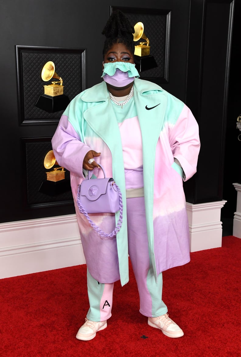 Chika in a Custom Pastel Nike x Meals Outfit at the 2021 Grammy Awards