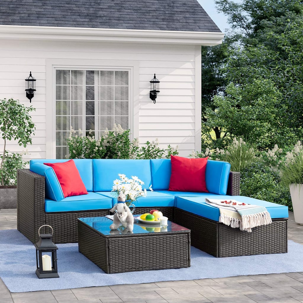 An Outdoor Sofa Set: Tuoze 5 Pieces Patio Furniture Sectional Set