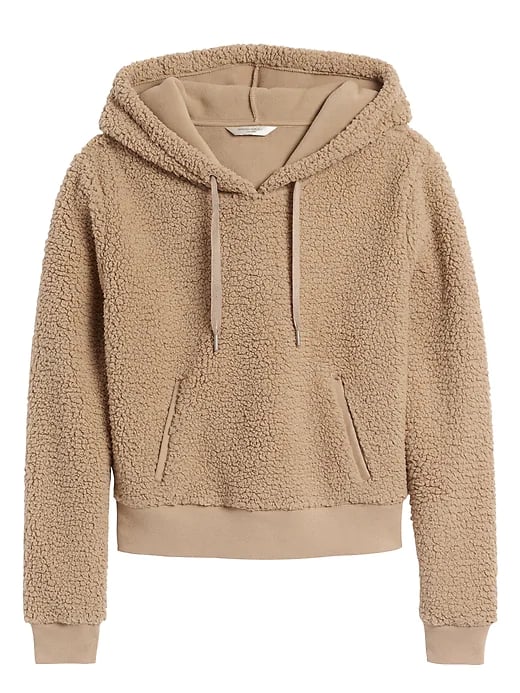 Cropped Sherpa Fleece Hoodie