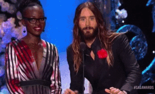 Jared Leto and Lupita Nyong'o at the SAG Awards 2015